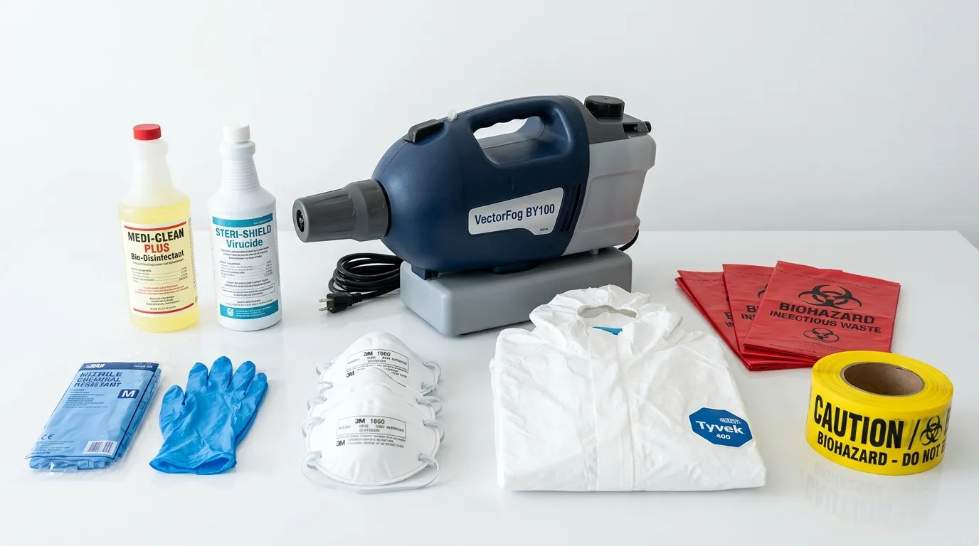 Professional biohazard remediation crew working in Meridianville